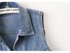 Damen Slim Denim Weste, Vielseitige Ärmellose Jacke mit Revers für Frühling/Herbst 2025