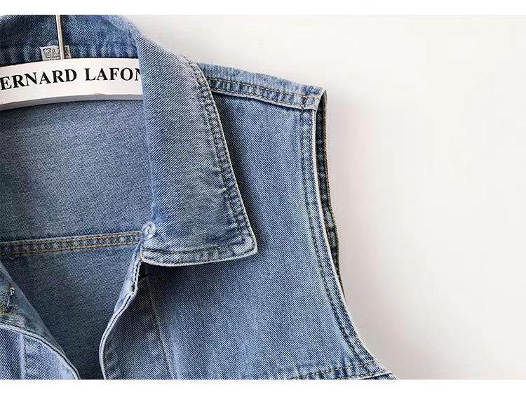 Damen Slim Denim Weste, Vielseitige Ärmellose Jacke mit Revers für Frühling/Herbst 2025