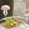 Clear Plastic Storage Tray Large Capacity Dessert Fruit Tray Plate Double Handle Jewelry Decorative Tray Home Kitchen Organizer