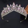 Royal Queen Water Drop Crystal Tiaras and Crowns Purple Bridal Diadem Wedding Crown Girls Hair Jewelry Accessories