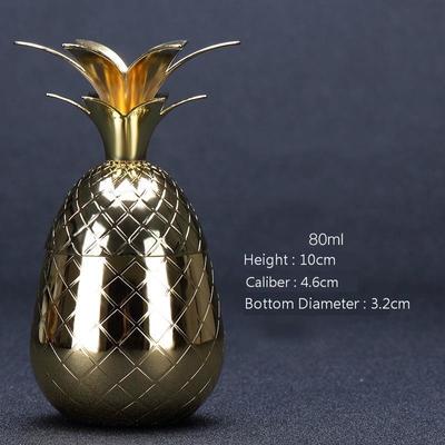 80ml 304 Stainless Steel Pineapple Cocktail Glass Restaurant Hotel Personalized Tableware Drinkware Mini Ananas Cocktail Cup