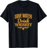 Save Water Drink Whiskey Funny Graphic Tee Casual Cotton Short Sleeve T-Shirt for Men - Men's Summer Cotton Graphic Tee