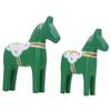 1 Pair Swedish Dala Horse Decor Wooden Traditional Painted Dalecarlian Horse Statue Figurine Home Ornament Handicraft