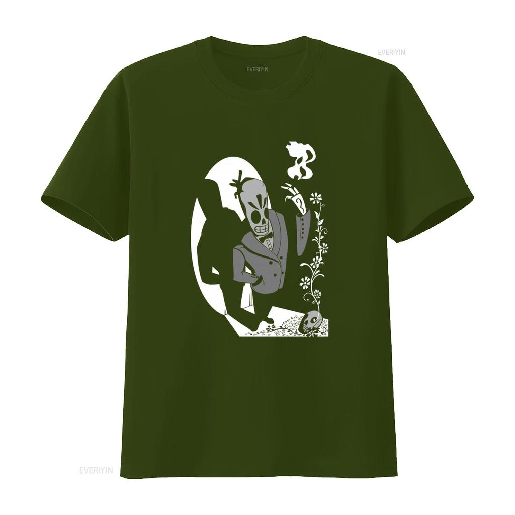 Grim Fandango Gaming Manuel Calavera Retro T Shirt Unique Skull Design Perfect for Gamers and Lovers vintage Washed Casual Soft