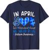 I april bär vi blått medvetande autism present söt unisex t-shirt