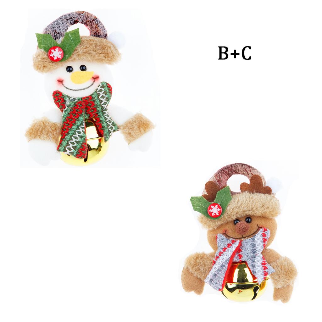 Christmas Bell Pendant Christmas Doll Cartoon Metal Round Bell Pendant Christmas Tree Decoration