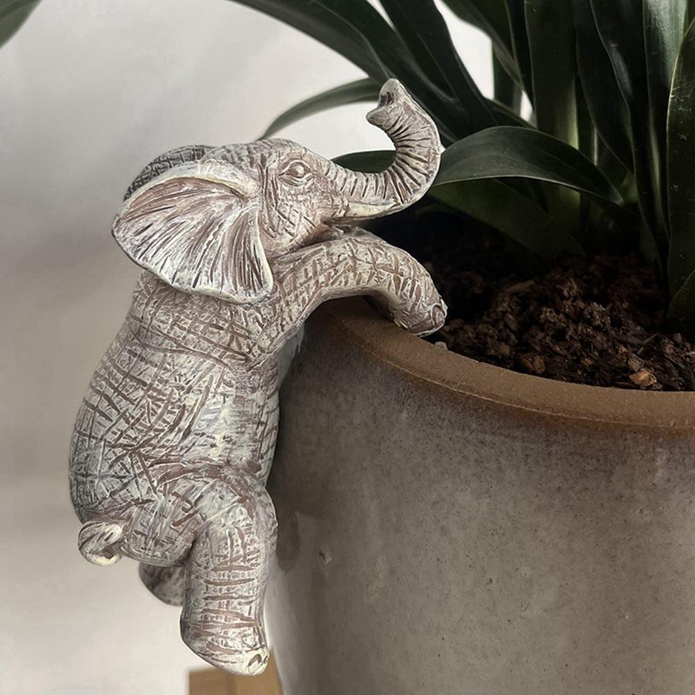 M-Modern-Elephant Hanging Flower Pot Charming Balcony & Garden Decor,Adorable Animal Sculpture, Ideal Gift For Elephant Lovers