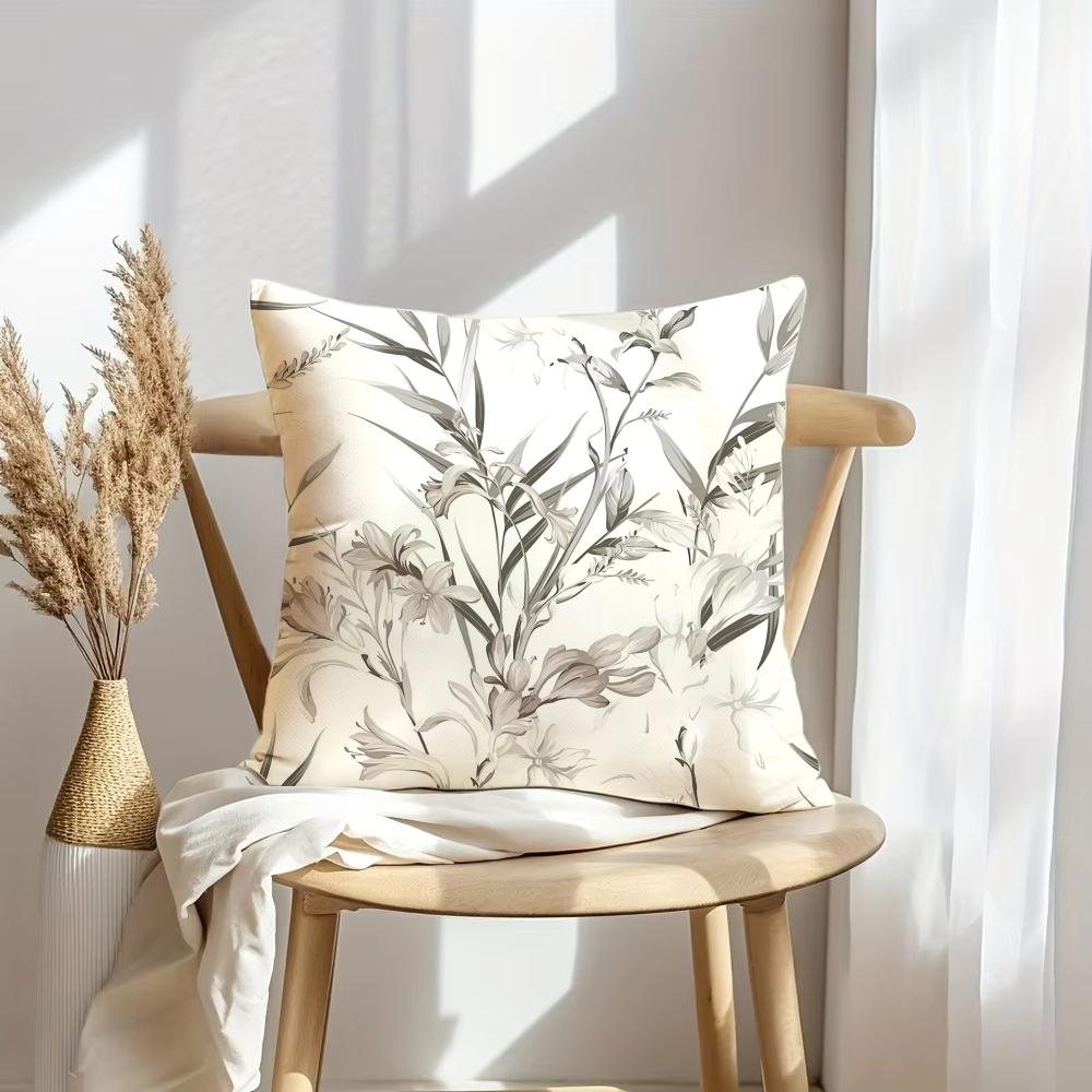 French Retro Print Cushion Cover Pillowcase Ultra Soft Skin Friendly Fabric Cloud Like Comfort & Concealed Zipper