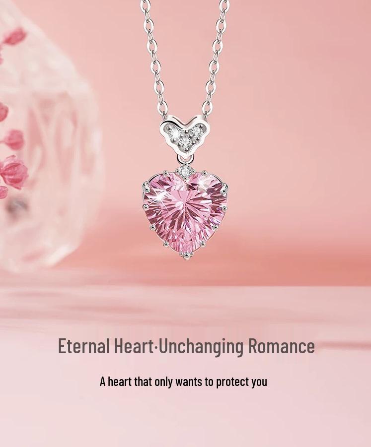 

S925 Sterling Silver Eternal Heart Necklace – Minimalist Water Drop Pendant for Women 925 Sterling Silver