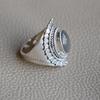 Handmade Oval Labradorite Ring, 925 Sterling Silver, Boho Jewelry