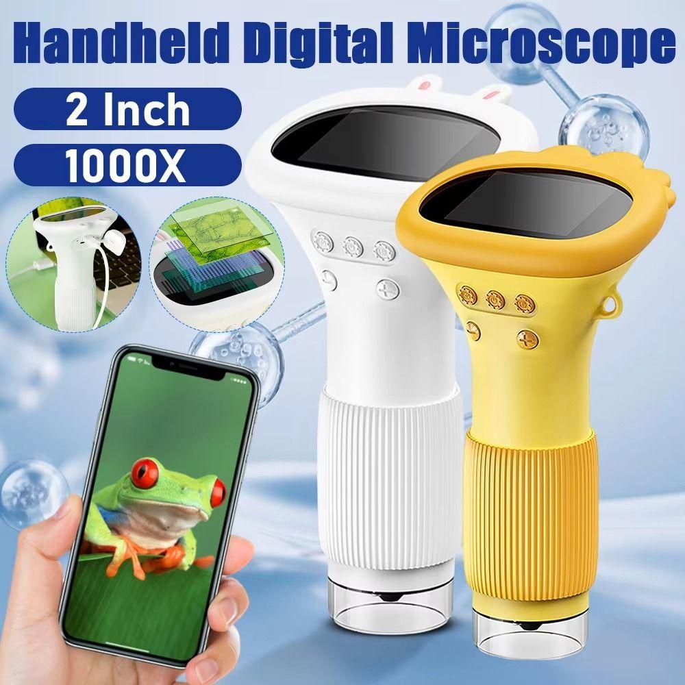 Portable Handheld Digital Microscope 2 Inch IPS Screen Mini Portable Microscope  Science Experiment