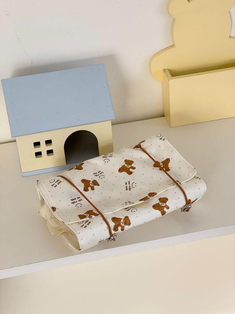 Adorable Bear Cosmetic Travel Bag: Compact, Large-Capacity, and Foldable for Students