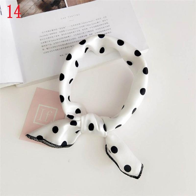 50*50cm Fashion Polka Dot Leopard Silk Scarf DIY New Styles Women Head Neck Satin Hair Ties Bands Small Square Scarf Neckerchief
