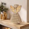 Wooden Advent Calendar with Drawers Angel Christmas 24 Storage Drawers, Countdown Organizer to Tabletop Decoration for Winter Holiday Party Favors