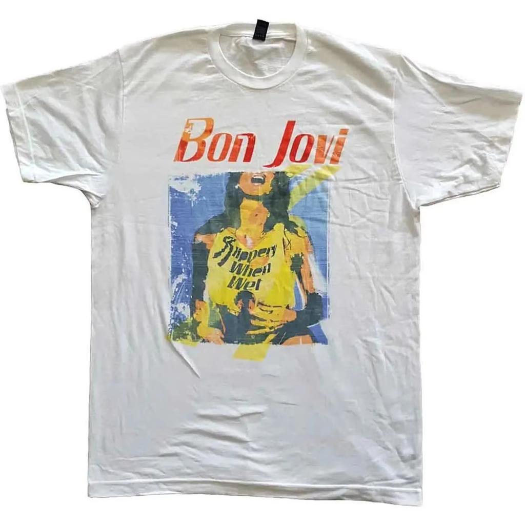 2026 Hot Sale Bon Jovi T-Shirt Heart & Dagger Logo Bon Jovi Shirt Tee Unisex Unisex Cotton Casual Loose Streetwear Oversized Tshirt