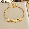 DIEYURO Golden Fashion Frosted Three-dimensional Butterfly Bracelet Lady Stainless Steel Waterproof Hand Chain Jewelry Gift