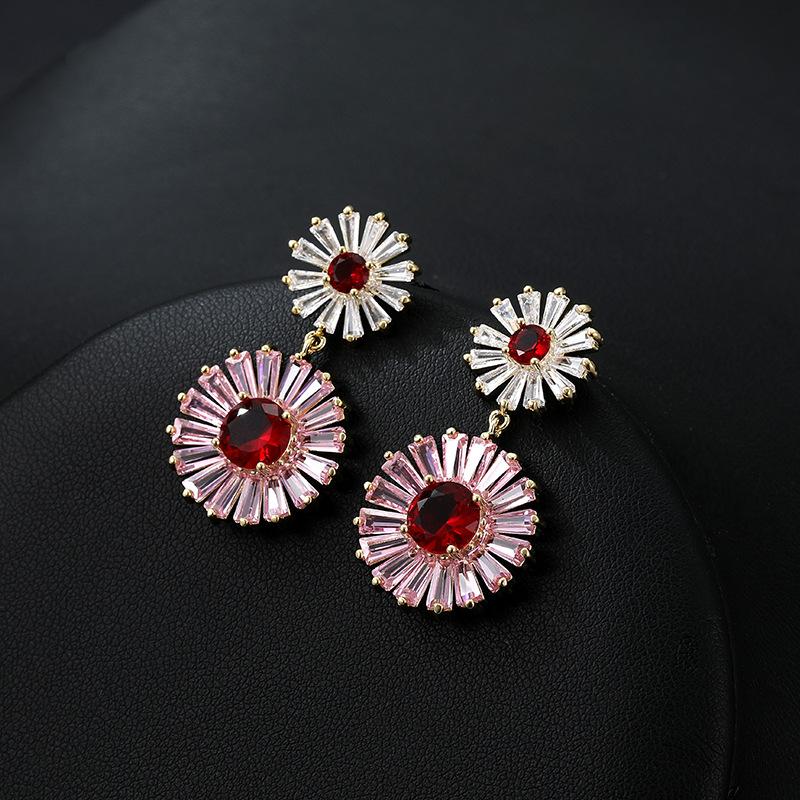 Classic Elegant Flower Drop Earrings Creative Luxury S925 Silver Needle Delicate Long Tassel Earring Fashion Women Jewelry