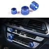 Console Air Conditioner Button Knob Cover Blue Aluminum For BMW 7 Series 16-