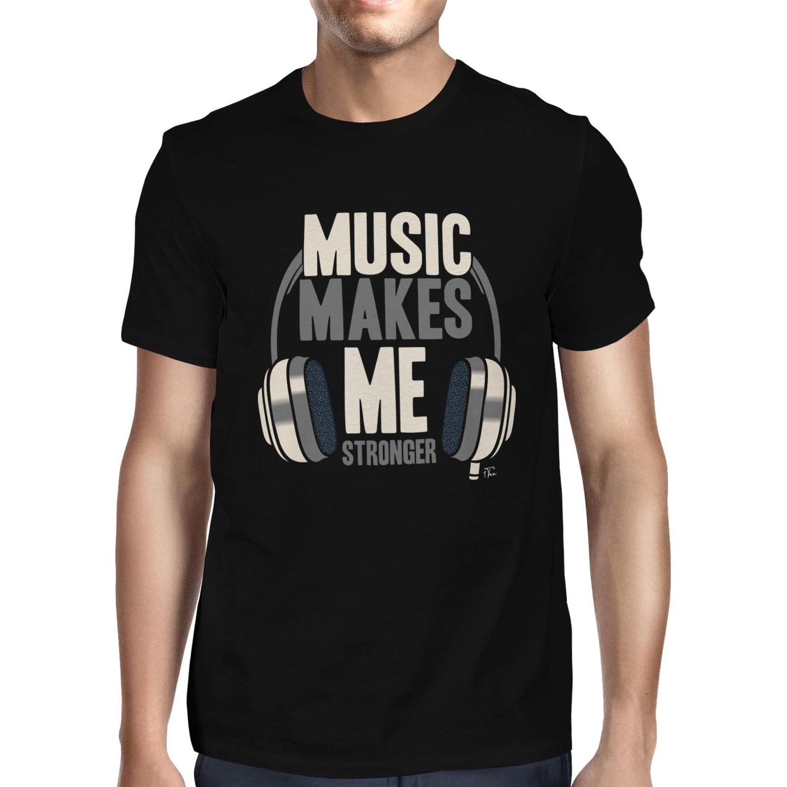 1Tee Mens Music Makes Me Stronger T-Shirt S