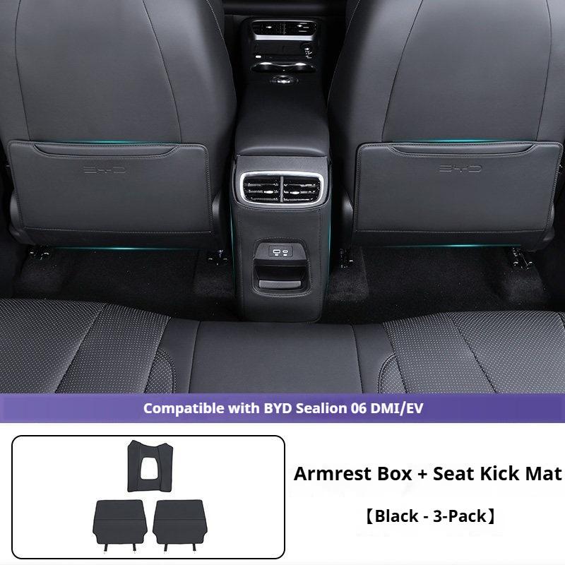 For BYD Sealion 06 EV DMI Seat Back Kick Pad Leather Armrest Storage Box Anti Scratch Protector Semi-Wrapped Car Accessories