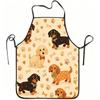 1pc Cute Dachshund Puppy Pattern Print Apron, Durable And Easy to Clean, Adjustable Waistband, Polyester Material, for Kitchen Cooking, Gardening, Orc
