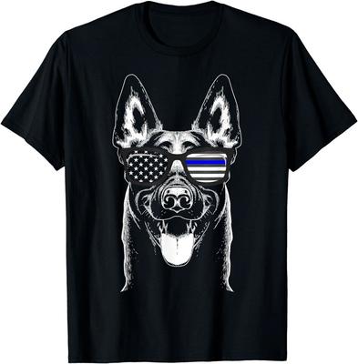 NEW Belgian Malinois K9 Unit Thin Blue Line Flag Police T-ShirtMADE IN USA Unisex T-Shirt