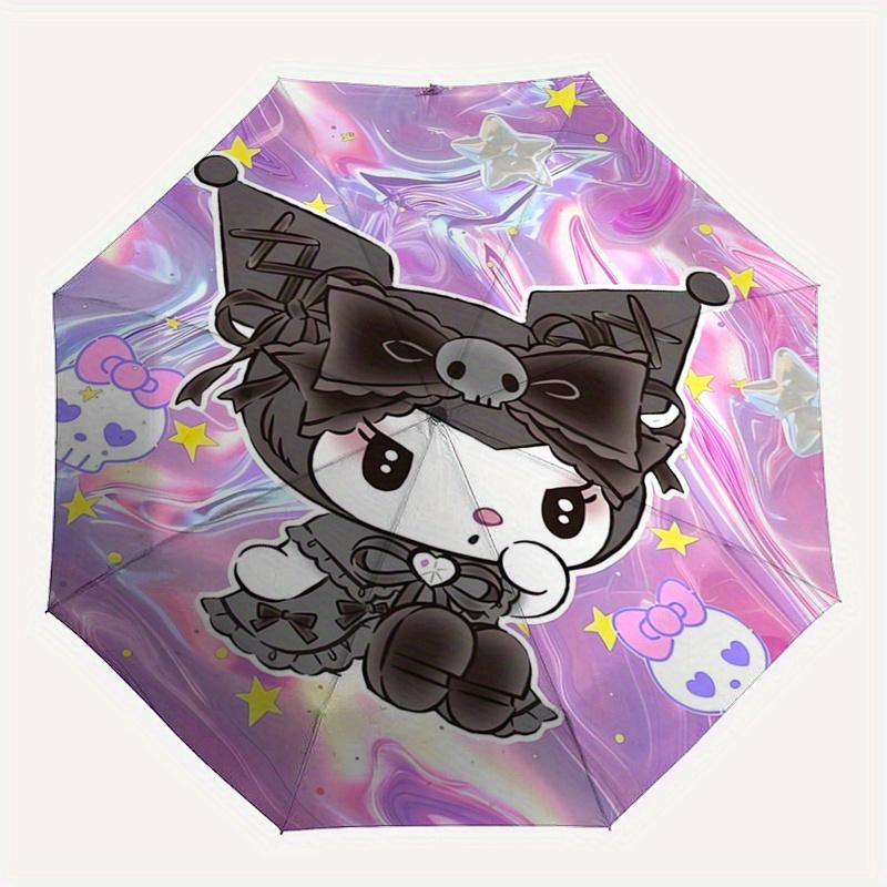 Kuromi,Cute Automatic Umbrella-Foldable, Durable 8-Bone Design, Compact and Stylish, Great for Camping, Halloween, Christmas, Mother's Day T