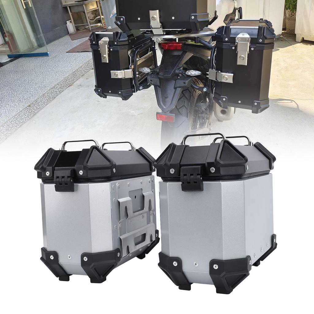 18L Πλαϊνή Βαλίτσα Μοτοσυκλέτας Κράμα Αλουμινίου Σκληρή Πλαϊνή Βαλίτσα Μοτοσυκλέτας με Κλειδαριά και Χειρολαβή για Κράνος Αποσκευές