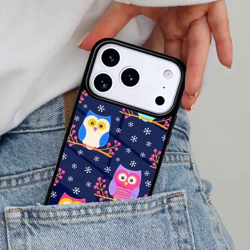 Cartoon Owl Collage Phone Case for iPhone 16e 15 14 13 12 17 Pro Max Plus Air 17pro Cover Coque