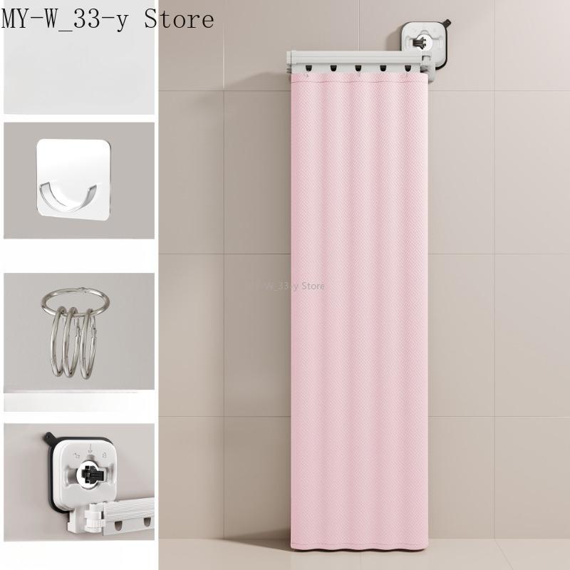 Tenda da Doccia Impermeabile Pieghevole con Ventose Senza Foratura per Separazione Bagno Separazione Bagnato e Asciutto Tenda in EVA