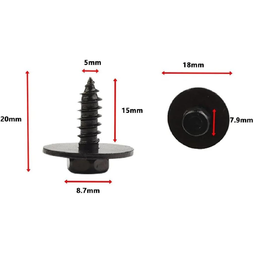 Annyi [Replacement] Holder Retainers Screw Bolt Accessories Under Cover 07147129160 Car for BMW Parts Screw Bracket Bolt with Washer