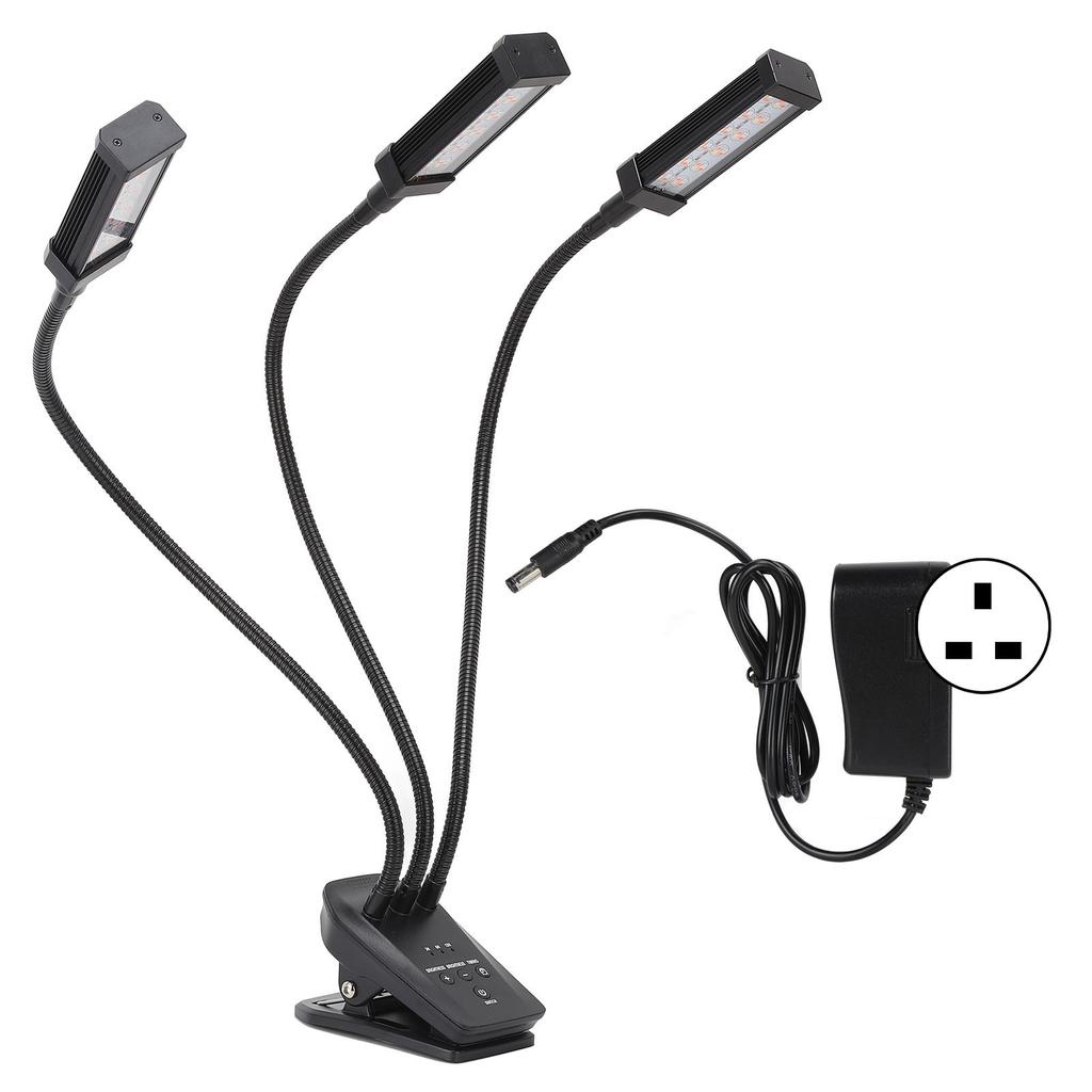 LED Plant Grow Light 360 degrees  Adjustable Grow Lamp 3 Head Timed Plant Light for Indoor Succulent