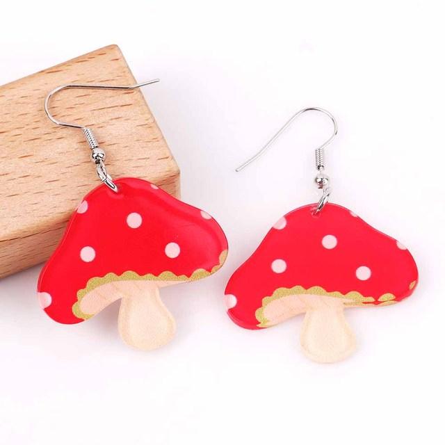 Trendy Funny Fruit Vegetables Acrylic Women's Drop Earrings Cute Strawberry Watermelon Lemon Cherry Dangle Earring Party Jewelry
