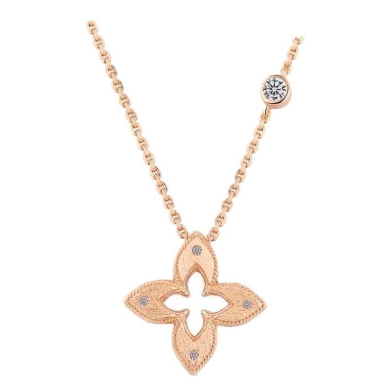 

Средневековое полое ожерелье с четырьмя листочками клевера, женская мода, легкая роскошь, темперамент, ювелирные изделия высокого класса