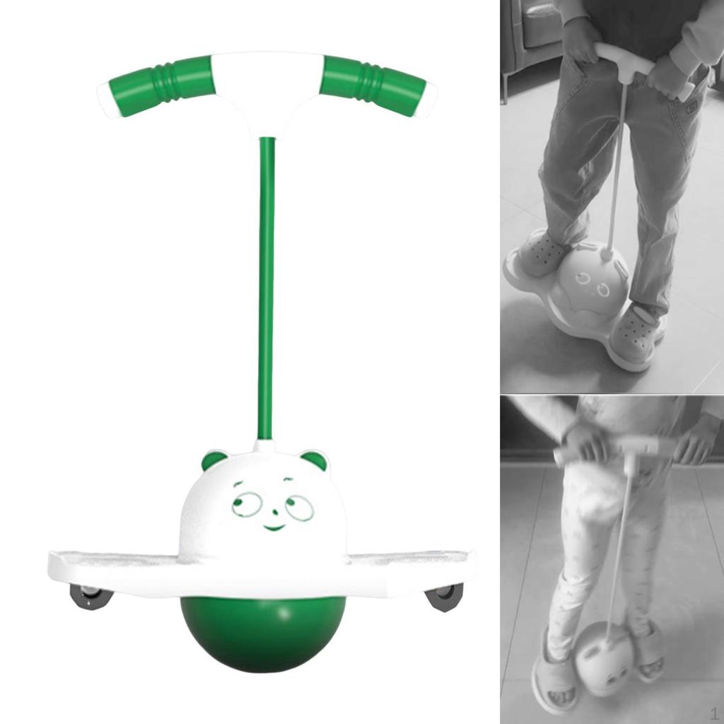 Bouncing Ball Kids Pogo Jump Board Balance PVC Material Non Slip Handle Cartoon Shape Suitable