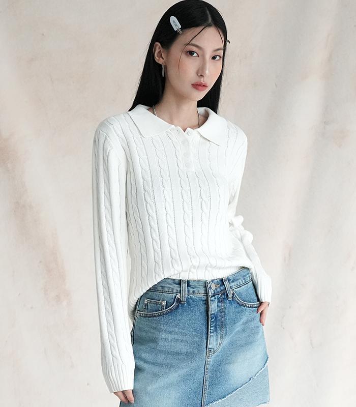 AVANDRESS Collar Twist Knitwear - 5Col