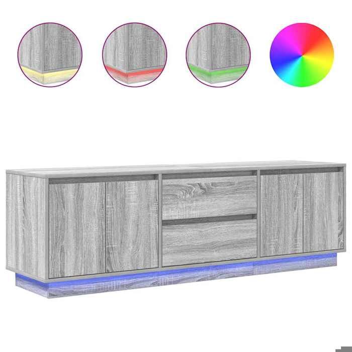 VidaXL TV Cabinet with LED Lights Sonoma Grey 160.5x41x50 Cm, TV Stand, TV Unit, Multimedia Unit, TV Bench, Furniture 3328431