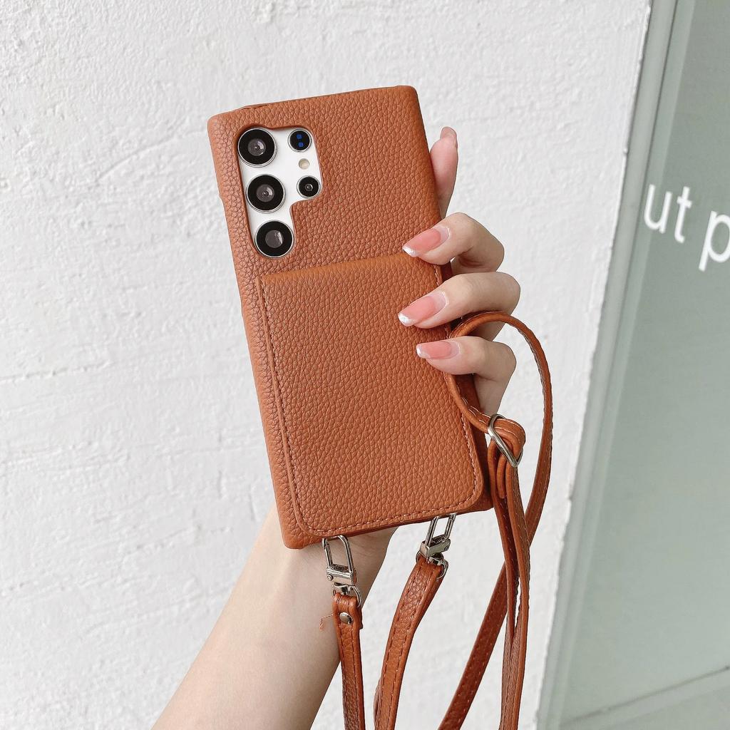 Crossbody Leather Phone Case for Samsung Galaxy S23 S21 FE S24 Ultra S22 Plus A54 A34 A14 A24 A35 A55 A15 A25 M54 Wallet Cover