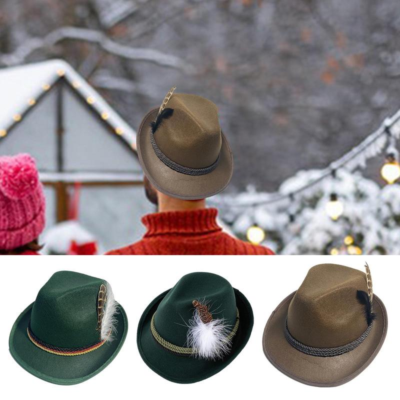Oktoberfest Hat Jazz Hat Bowler Hats Curled Halloween Costume Cosplay CapS Costume Caps for Role Play Cosplay Halloween Party