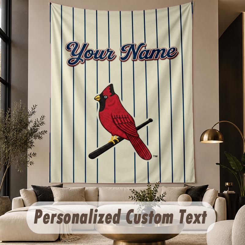 Custom Text Tapestry St. Louis Cardinals Print Wall Tapestry Indoor Living Room Wall Decor