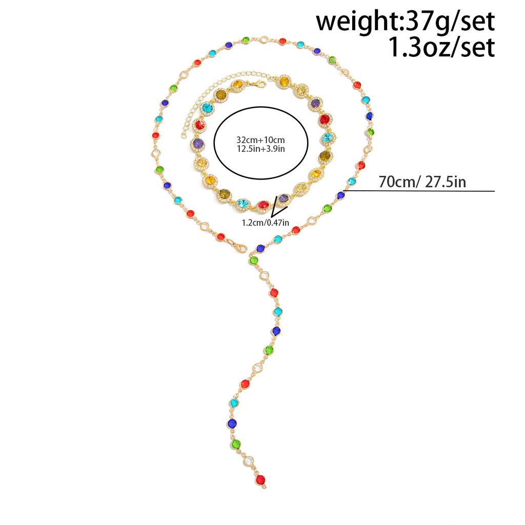 Fashionable Heart-shaped Cross Crystal Pendant Necklace with Colorful Diamonds Set In Small Flower Collarbone Necklace