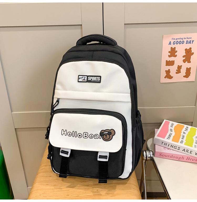 

School bag for girls, large-capacity backpack for junior high school students, cute and lightweight for high school students, new backpack. чорний