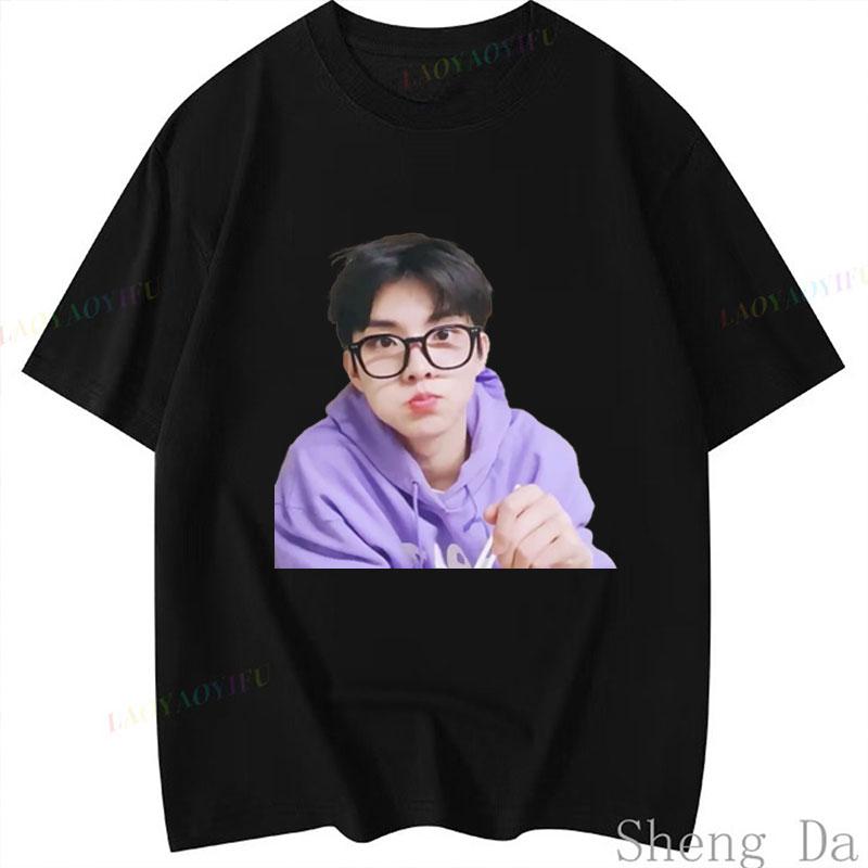 Heißer Verkauf Beliebte Kpop T-Shirts Ji Chang Min The Boyz Hip Hop Streetwear Harajuku Y2k Kleidung Vintage Unisex Goth T-Shirt