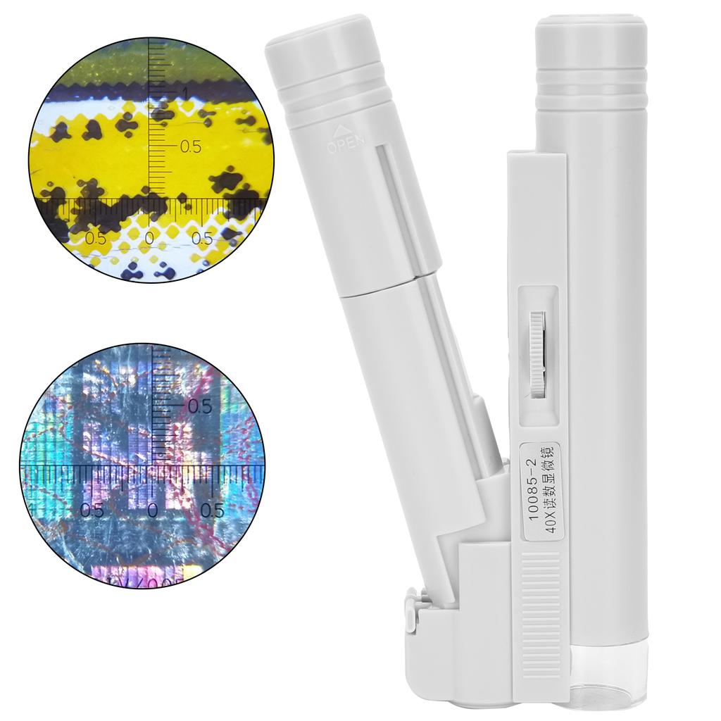 40X Professional Portable Microscope LED Magnifying Glass for Jewelry Identification