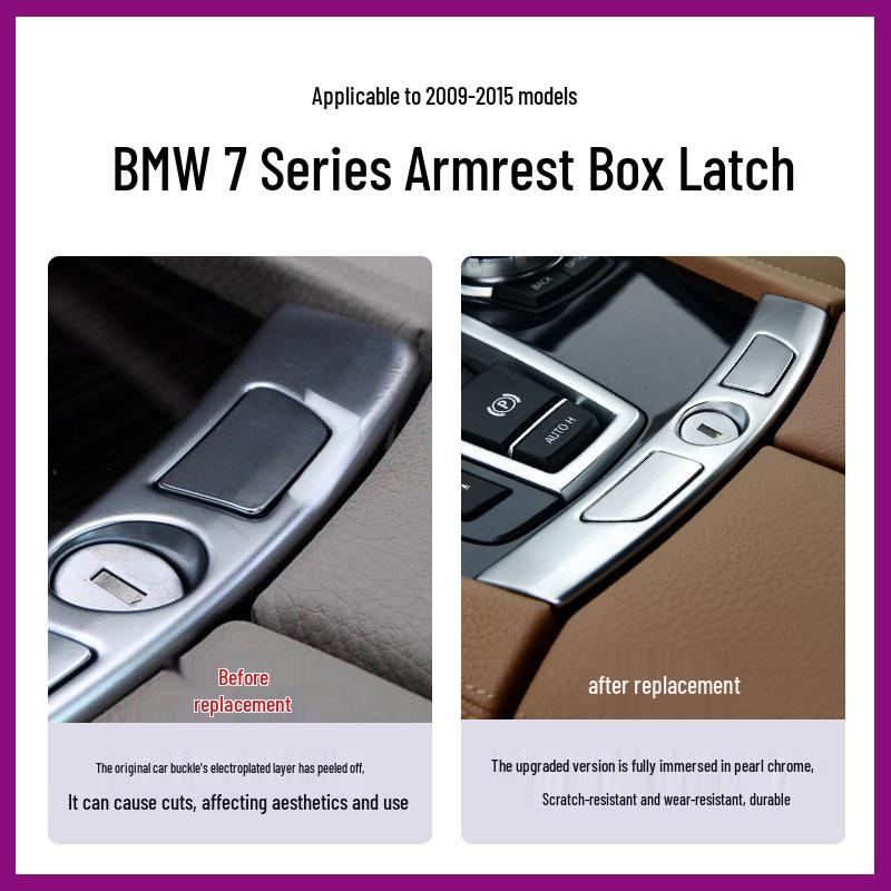 BMW 7 Series Center Console Armrest Switch Lock Buckle - Trim Accessory for Saddle Armrest.