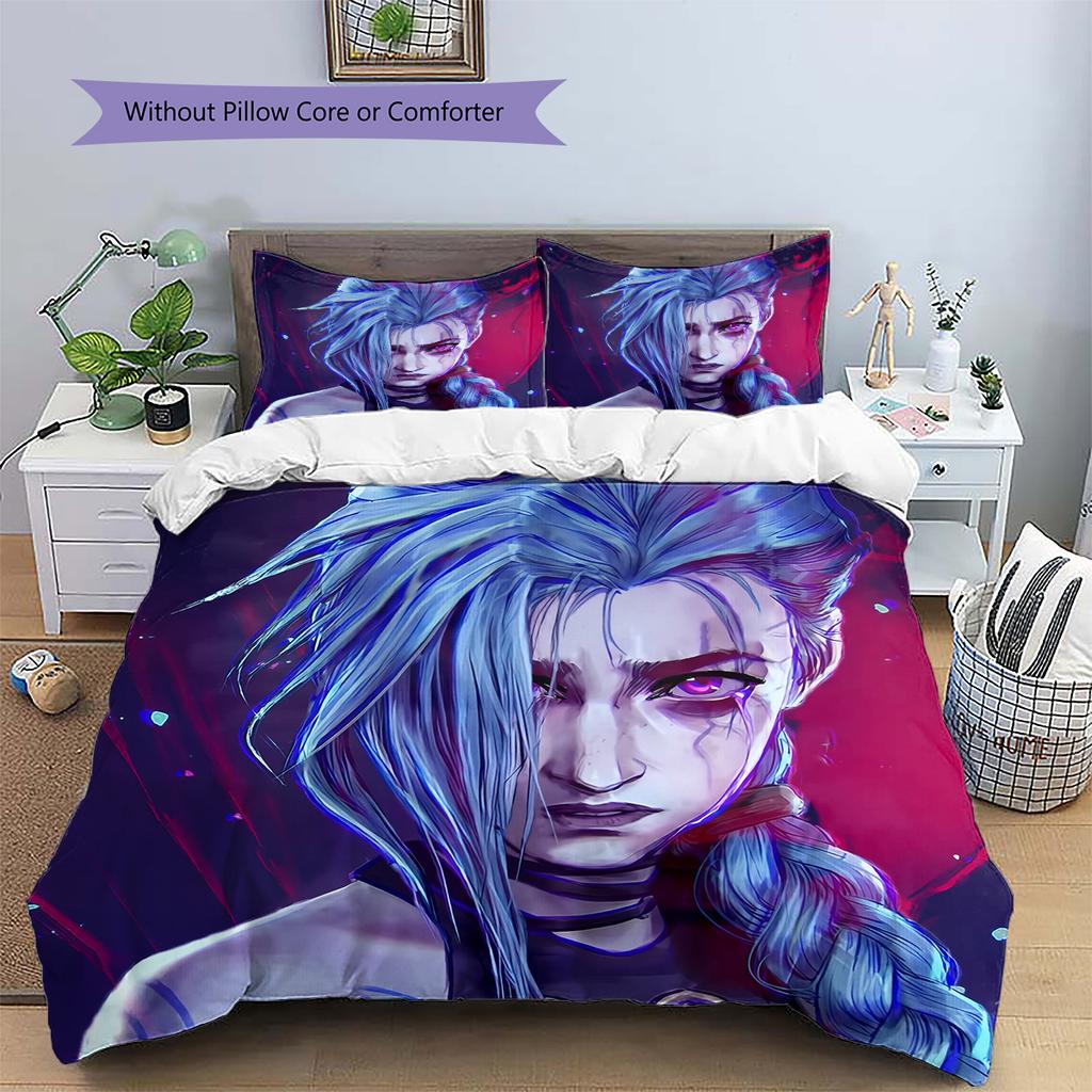 Jinx Pattern Bedding Quilt Set Home Decoration Gift (1 * duvet cover + 2 * pillowcase without core)