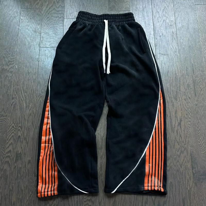 Versatile Drawstring Wide Leg Straight Sweatpants Khaki Streetwear Hip Hop Casual Unisex