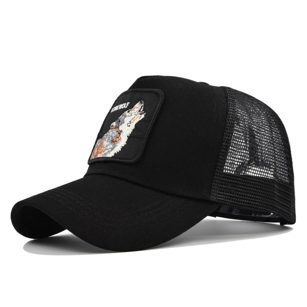 Animal Baseball Embroidered Cap Wolf Pattern Mesh Cap In A Variety Colors Of