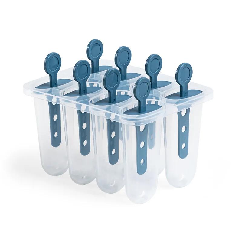 8 Fächer DIY Eis am Stiel Form Eis am Stiel Plastikformen mit Stiel Sommer Kind DIY Eisform Küche Selbstgemacht Gefrorenes Eis Lolly Form