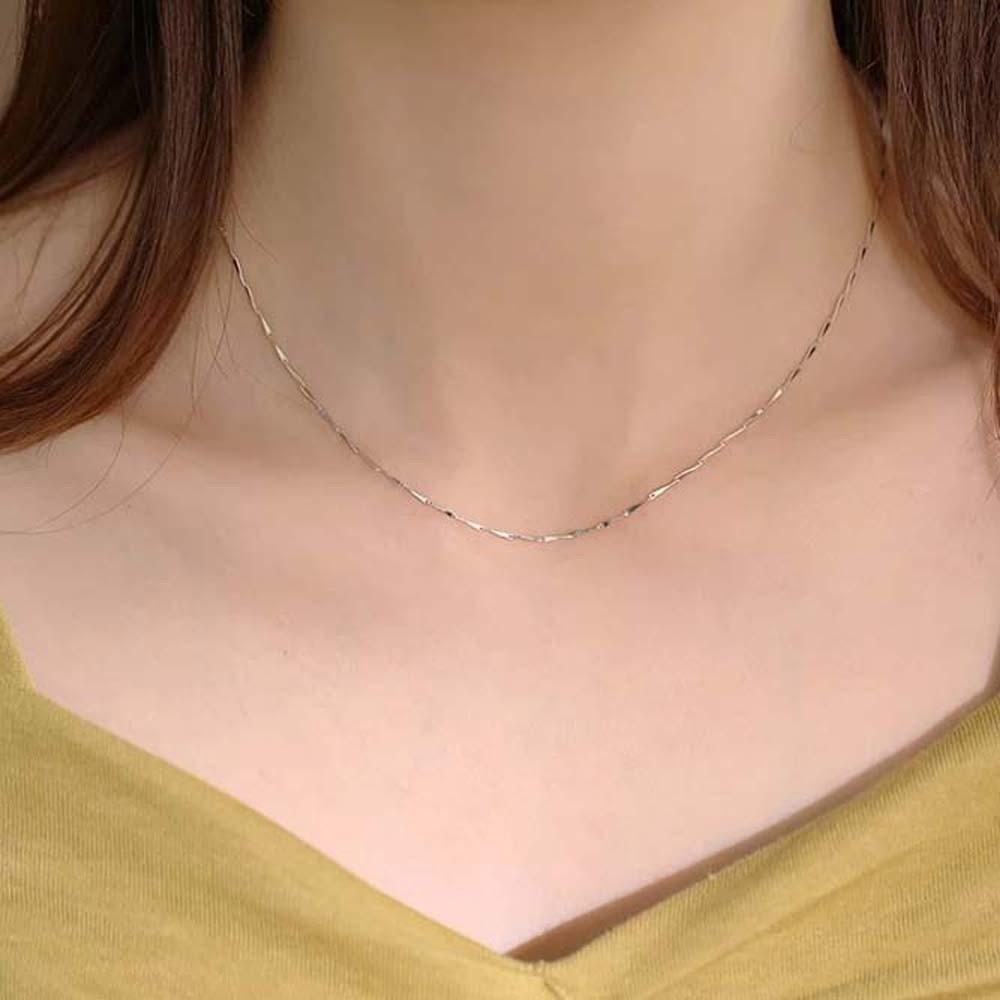 Luxury Stacked Silver Necklace 925 Silver Collarbone Chain Wedding Glitter Choker Necklace  Party